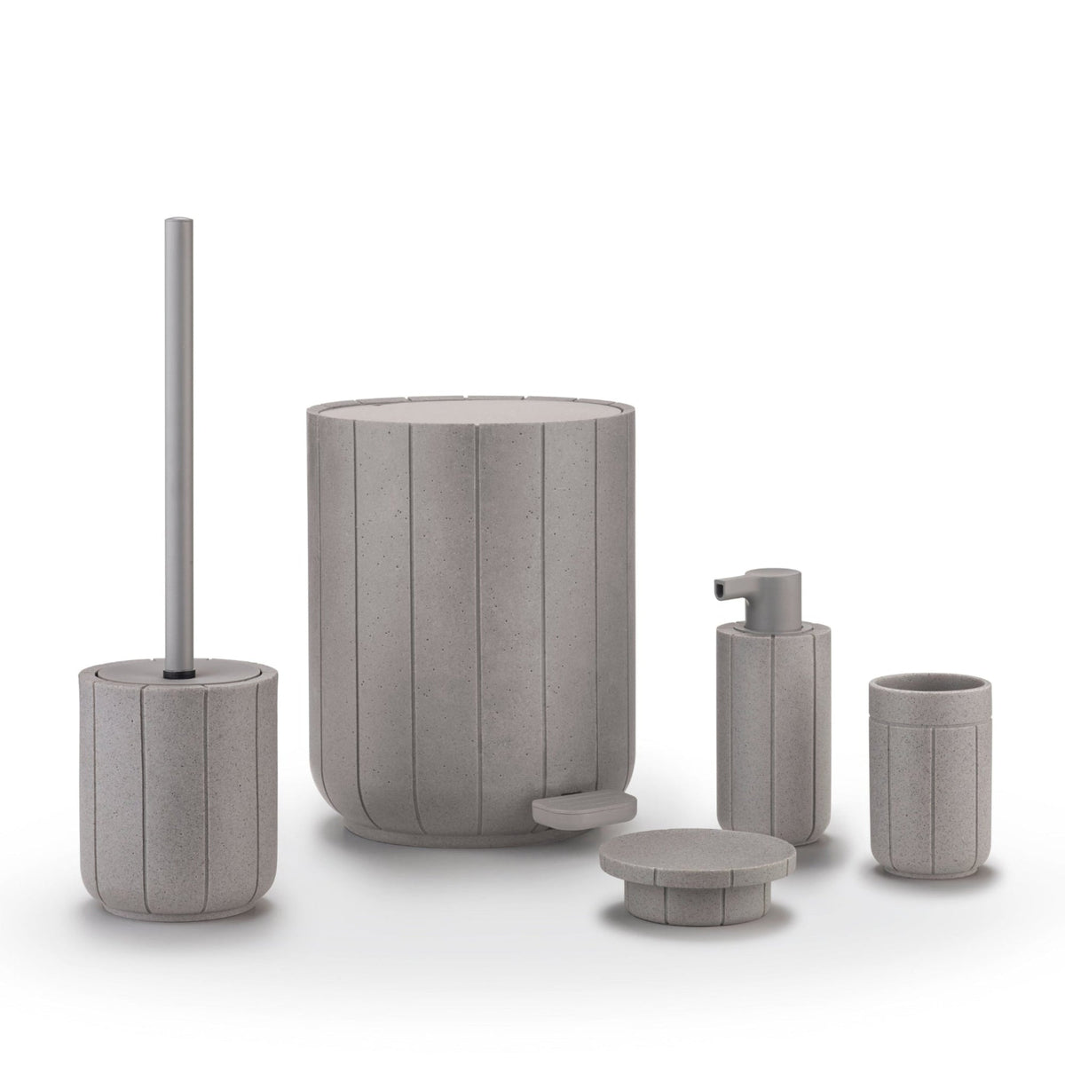 Blomus Kua Bathroom Tumbler and Toothbrush Holder Organizer - Recycled Polyresin - Modern Organic