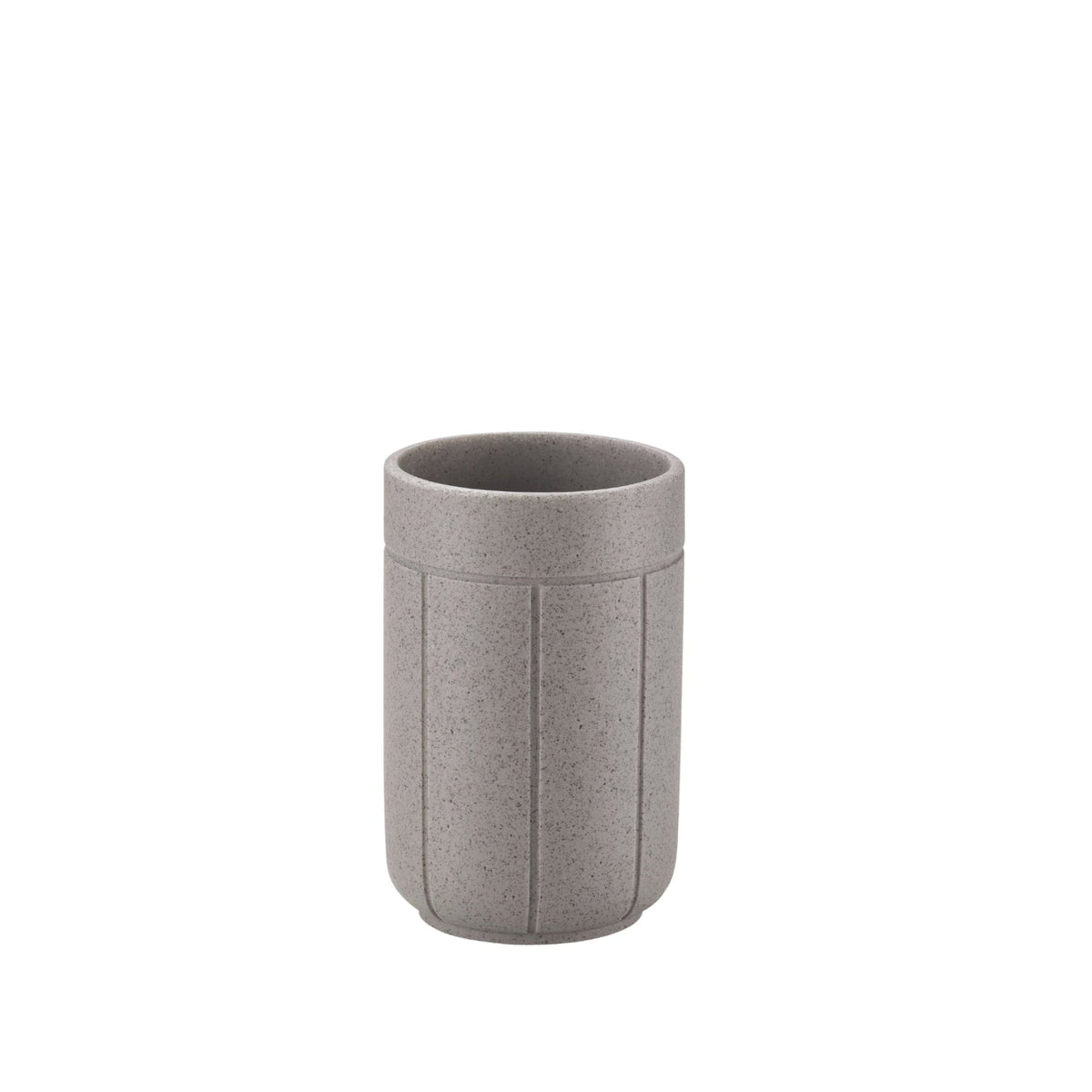Blomus Kua Bathroom Tumbler and Toothbrush Holder Organizer - Recycled Polyresin - Modern Organic