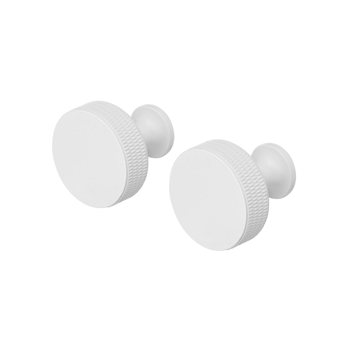 Blomus Rof Steel Wall Hook or Cabinet Knob - Round - Set of 2 - White