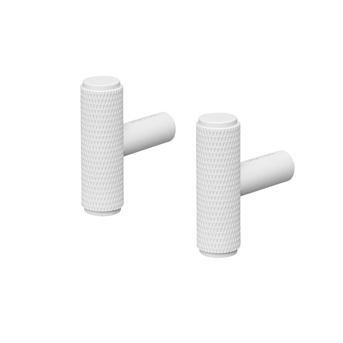 Blomus Rof Steel Wall Hook or Cabinet Knob - T-Shaped - Set of 2 - White