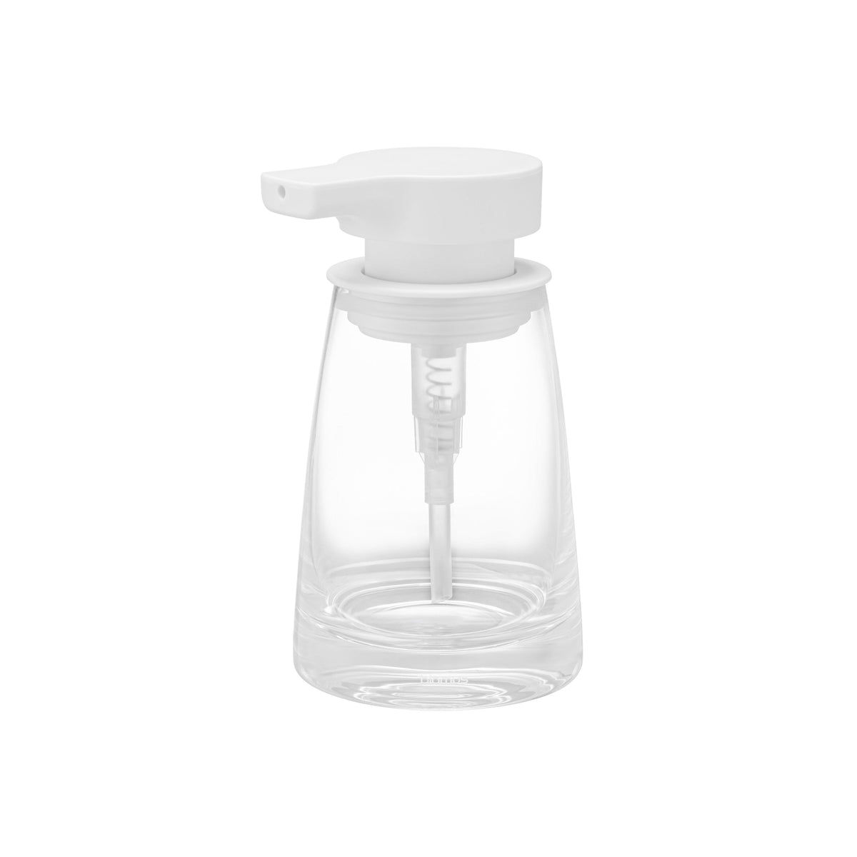 Blomus Ava Glass Bathroom Soap Dispenser Manual Soap Pump - Spa Inspired - White