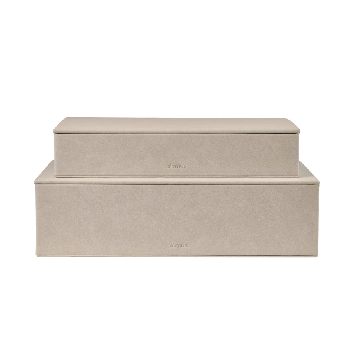 Blomus Sahla Faux Suede Luxury Decorative Storage Boxes for Shelves, Office and Closet - Set of 2