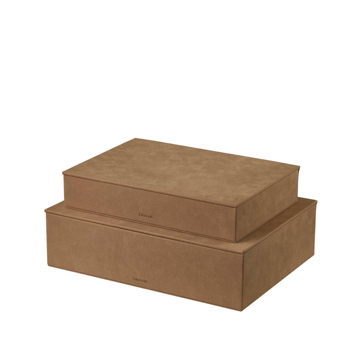 Blomus Sahla Faux Suede Luxury Decorative Storage Boxes for Shelves, Office and Closet - Set of 2