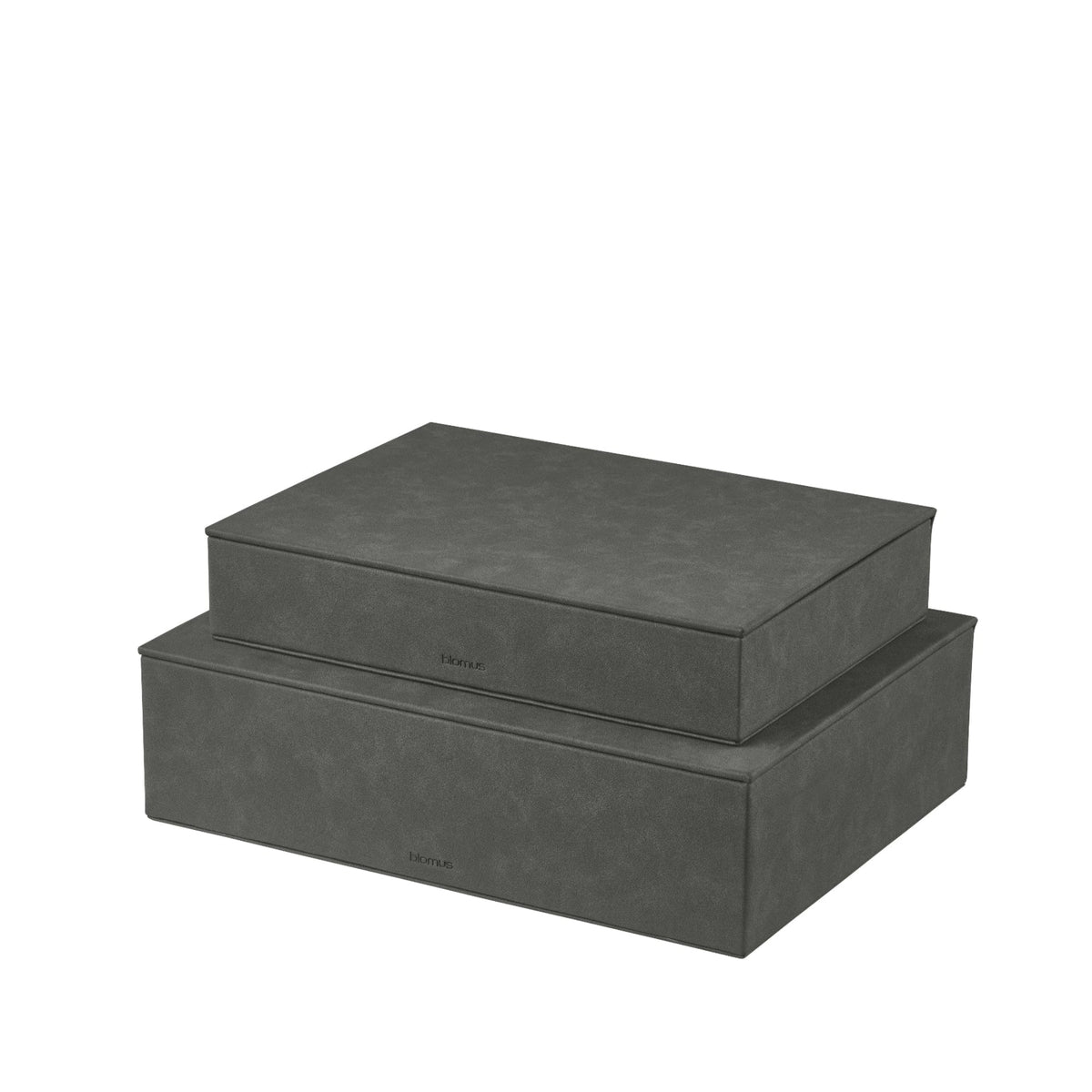 Blomus Sahla Faux Suede Luxury Decorative Storage Boxes for Shelves, Office and Closet - Set of 2