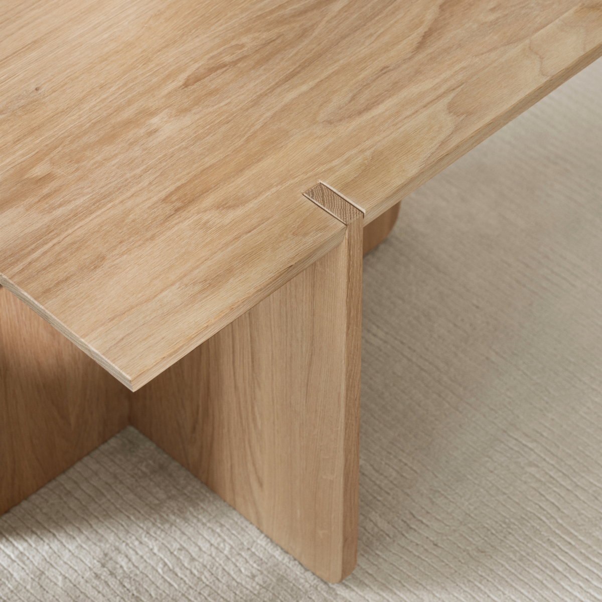 Blomus Engawa Minimalist Oak Side Table Featuring Japanese Inspired Interlocking Base Panel