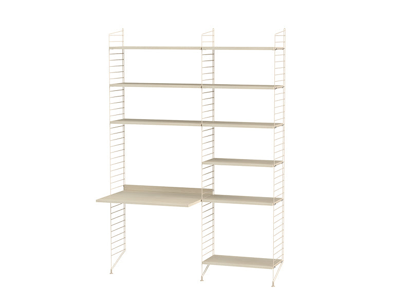 String Furniture Kids Room Bundle C D in Ash shelves and beige panels