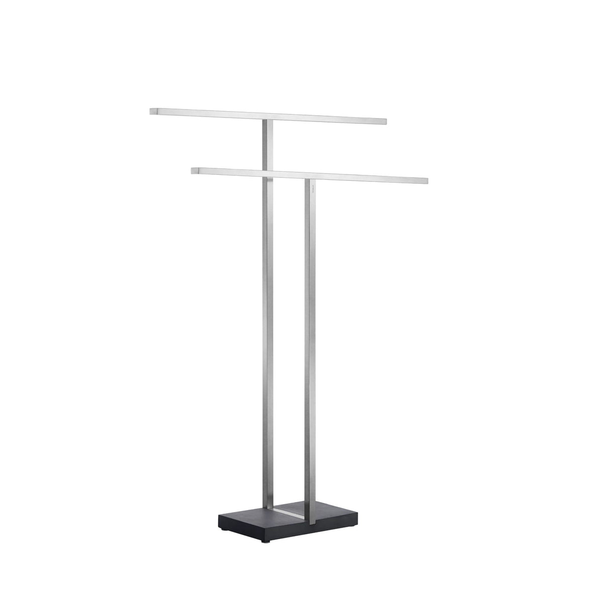 Blomus Menoto Modern Freestanding Towel Rack with Heavy Polystone Base - Brushed Stainless