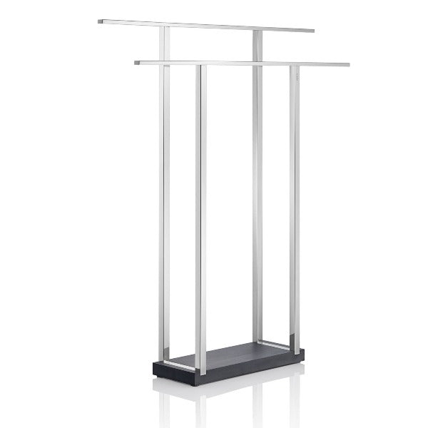 Blomus Menoto Modern Freestanding Towel Rack with Heavy Polystone Base - Extra Wide - Polished Stainless