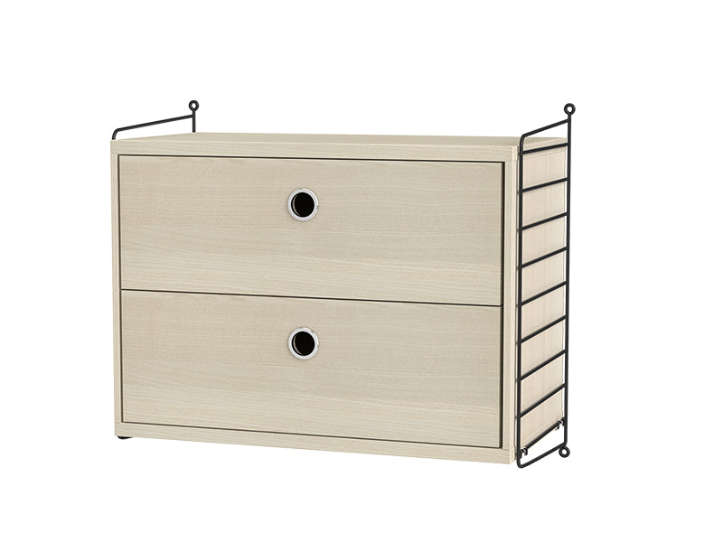 String Furniture Bedroom Bundle S A in Ash shelves and black panels