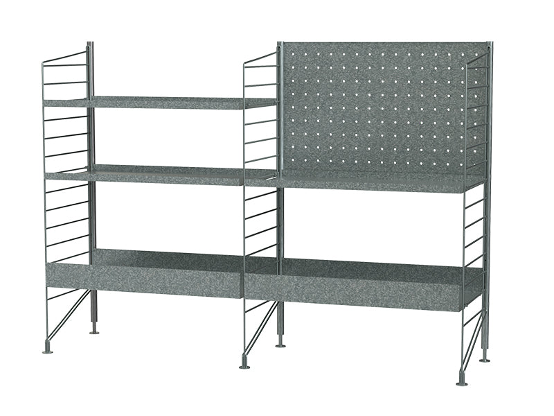 String Furniture Outdoor Bundle O K in Galvanized shelves and galvanized panels