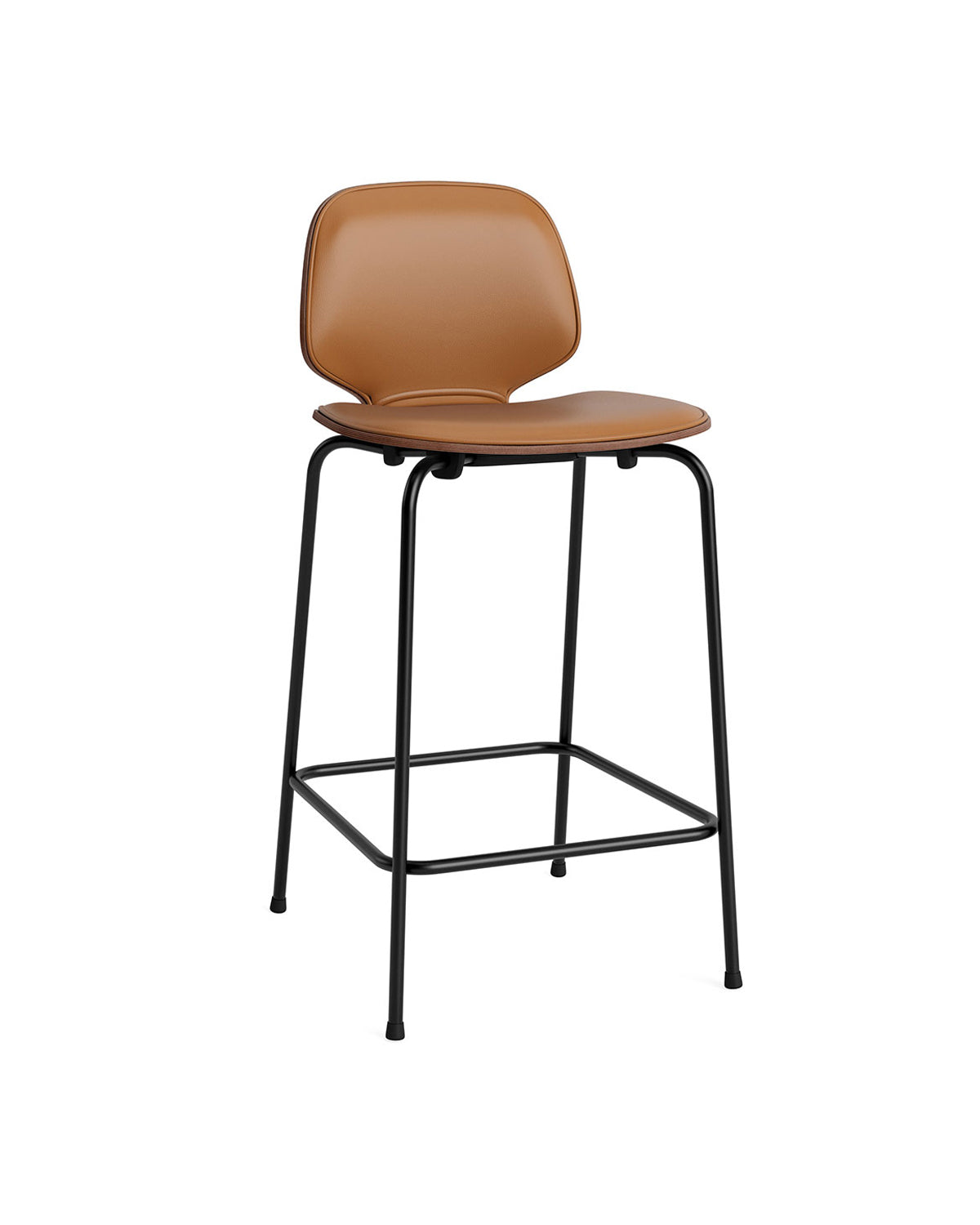 Normann Copenhagen My Chair Bar/Counter Stool - Black Metal Base - Front Upholstered