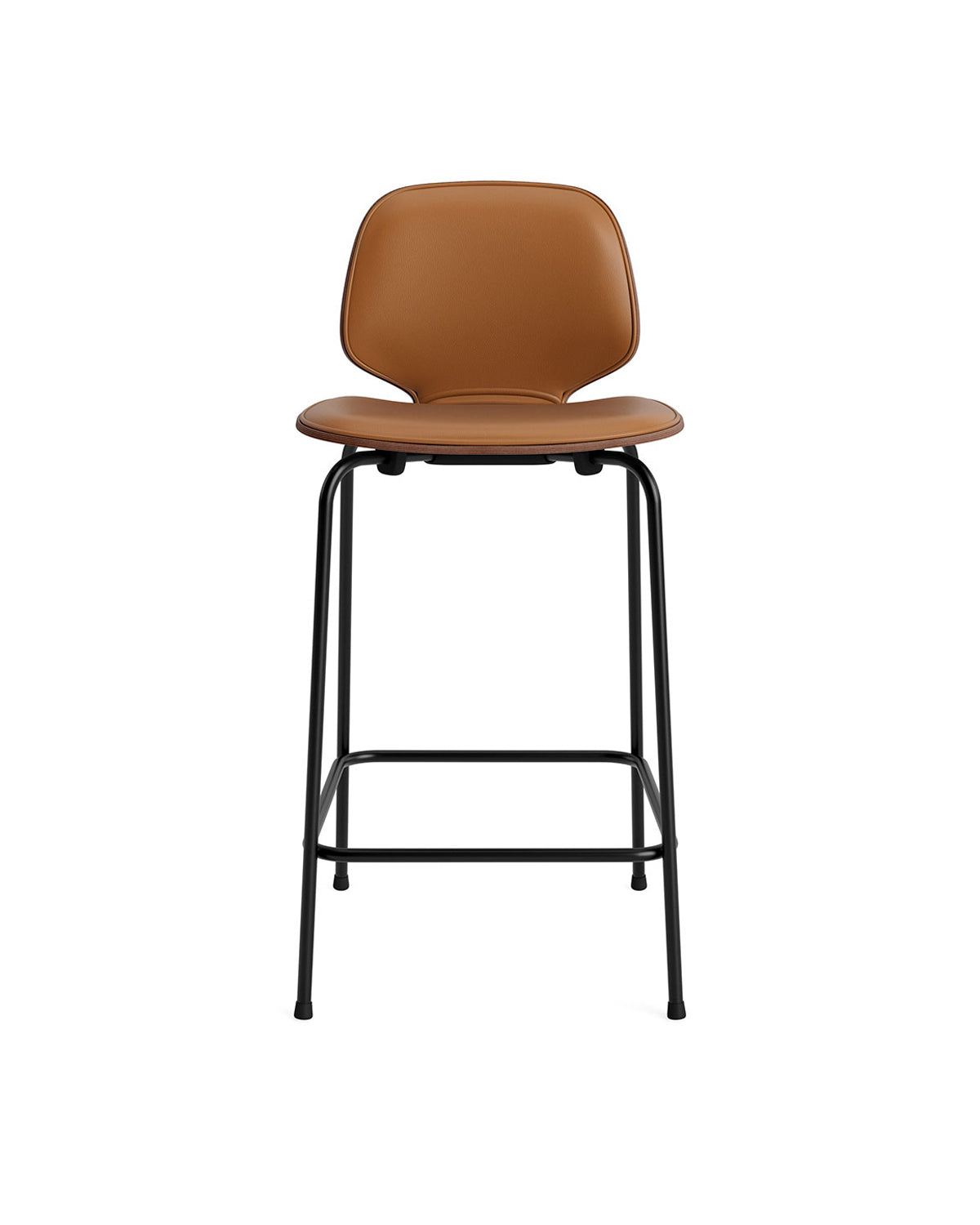 Normann Copenhagen My Chair Bar/Counter Stool - Black Metal Base - Front Upholstered