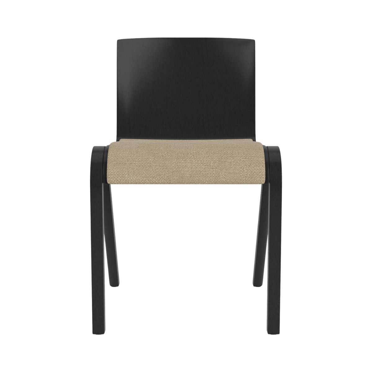 Audo Ready Dining Chair, Seat Upholstered - Black Oak / Audo Bouclé US 02