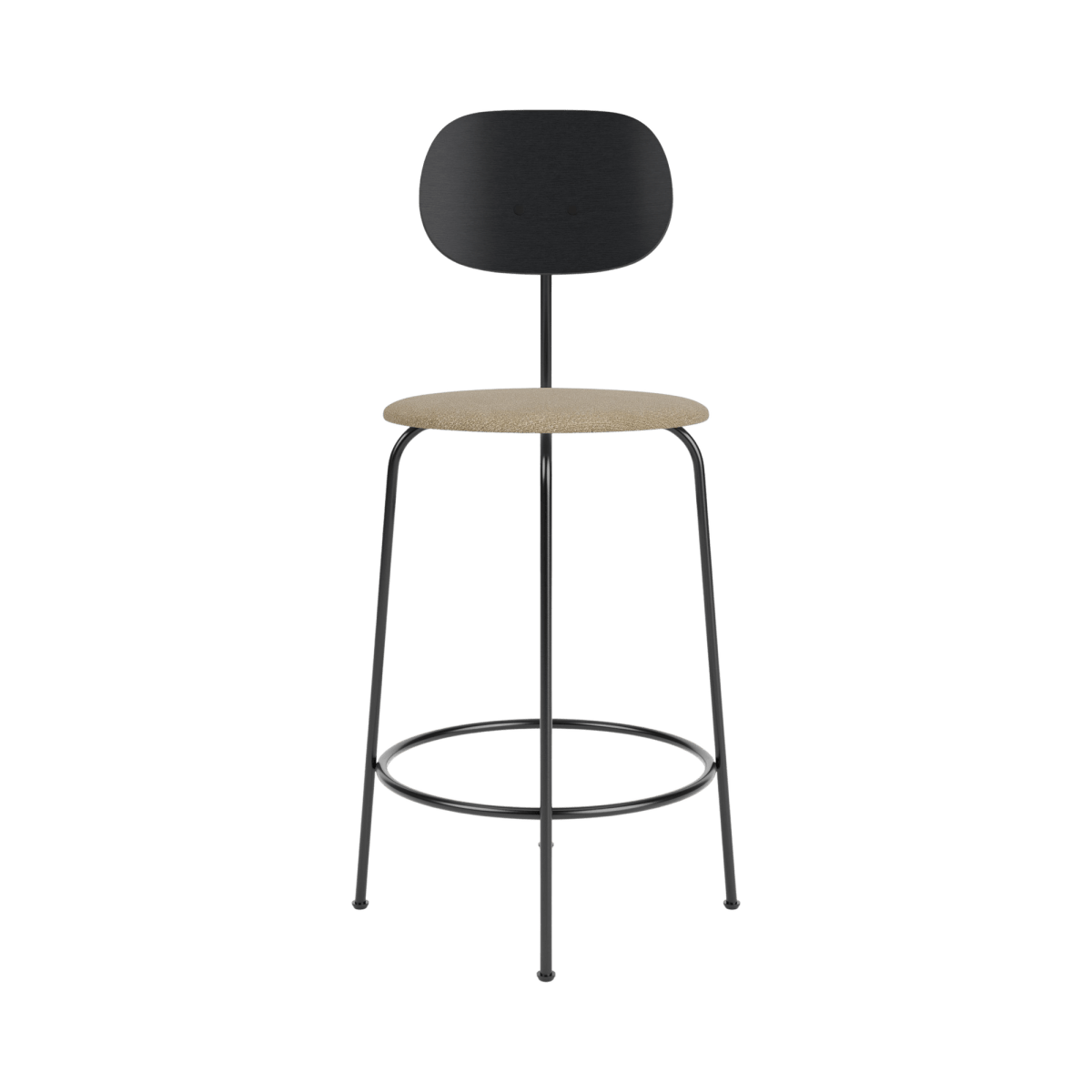 Audo Afteroom Plus Bar & Counter Chair, Upholsered Seat - Counter / Black Painted Ash | Audo Bouclé US 02