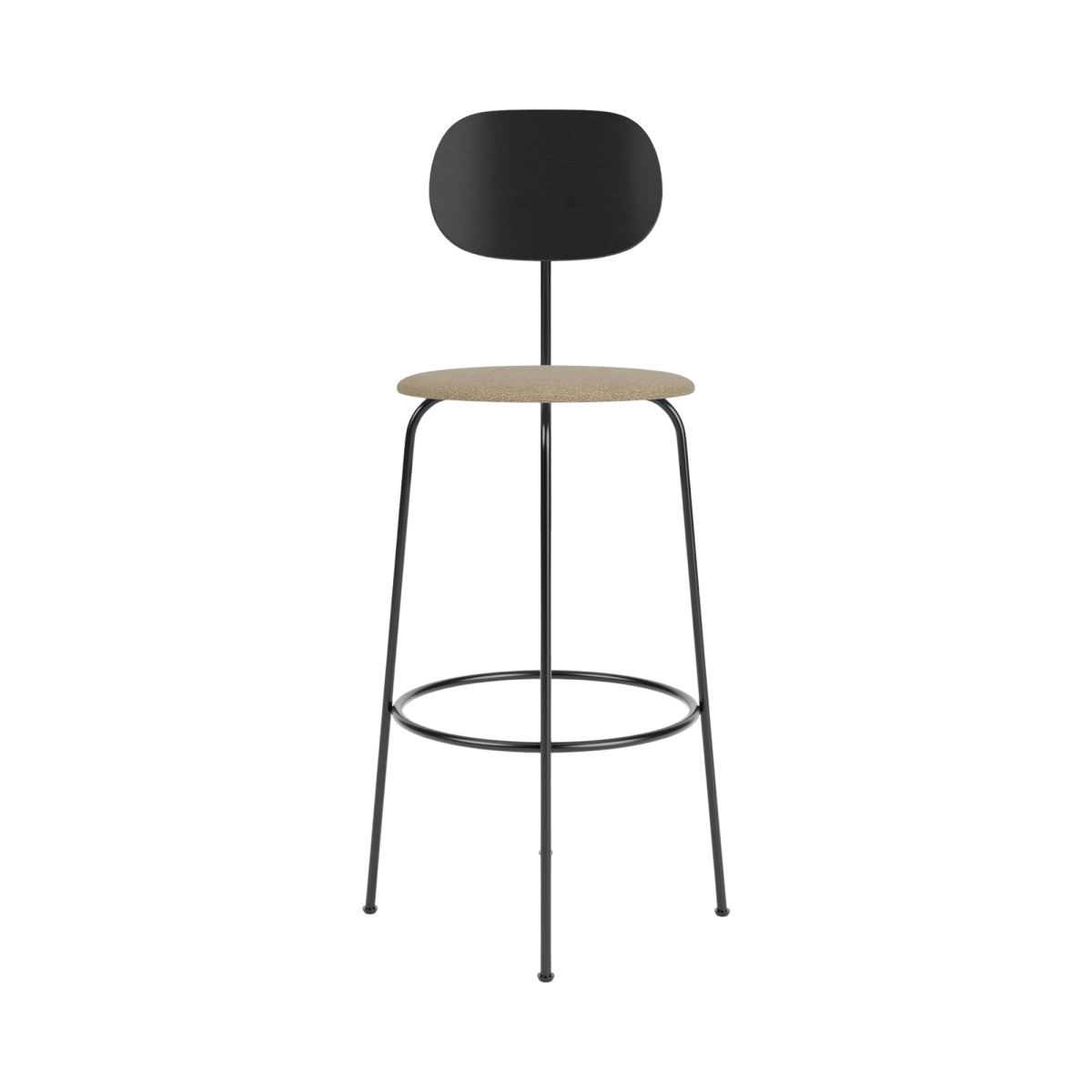 Audo Afteroom Plus Bar & Counter Chair, Upholsered Seat - Bar / Black Painted Ash | Audo Bouclé US 02