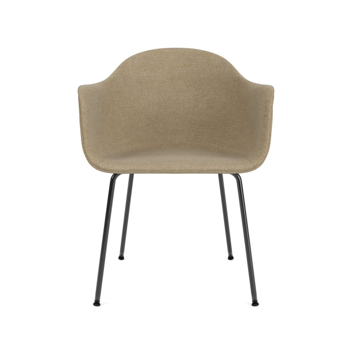 Audo Harbour Arm Chair, Dining Height, Black Steel Base, Upholstered - Black Steel / Audo Bouclé US 02