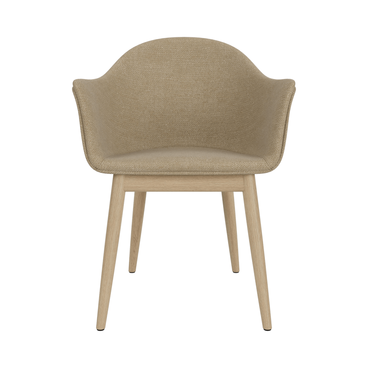 Audo Harbour Arm Chair, Dining Height, Oak Base, Upholstered - Natural Oak / Audo Bouclé US 02