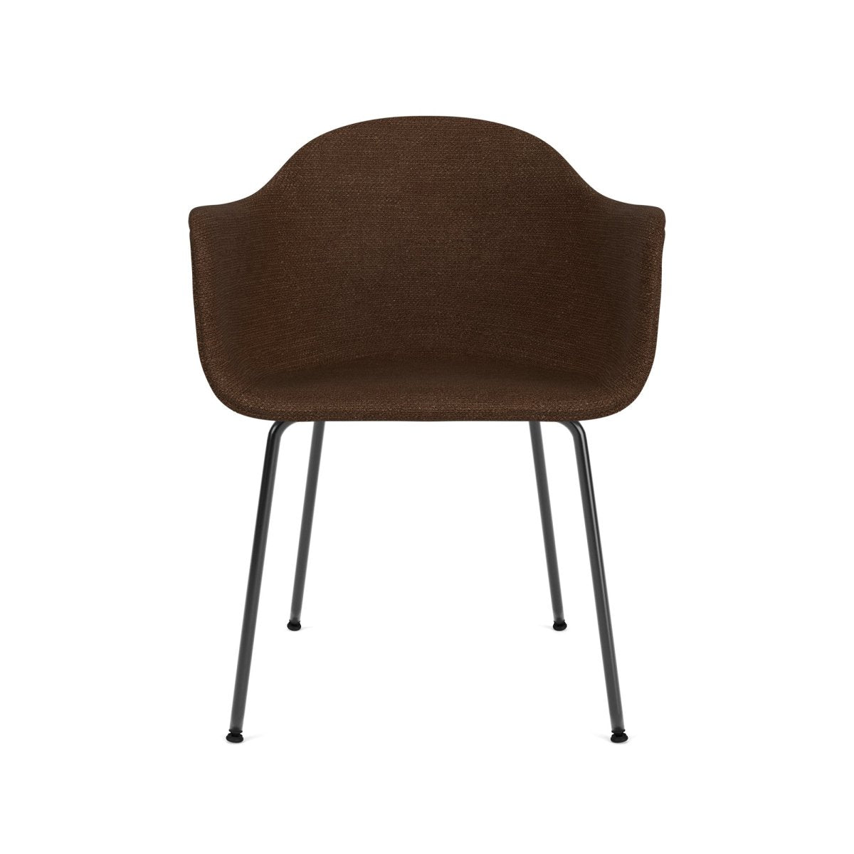 Audo Harbour Arm Chair, Dining Height, Black Steel Base, Upholstered - Black Steel / Audo Bouclé US 07