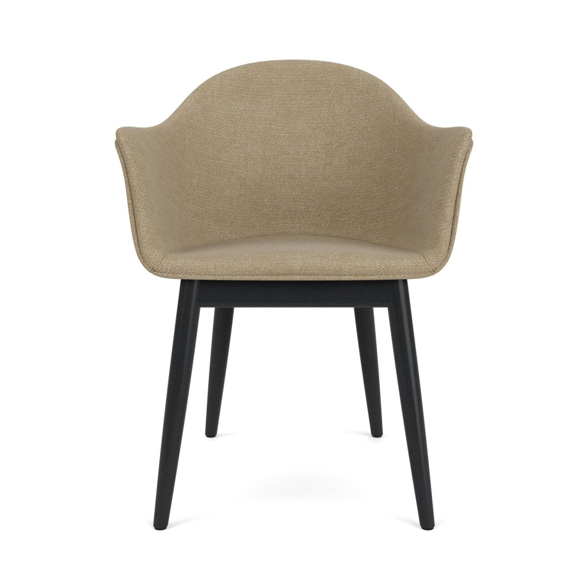 Audo Harbour Arm Chair, Dining Height, Oak Base, Upholstered - Black Painted Oak / Audo Bouclé US 02