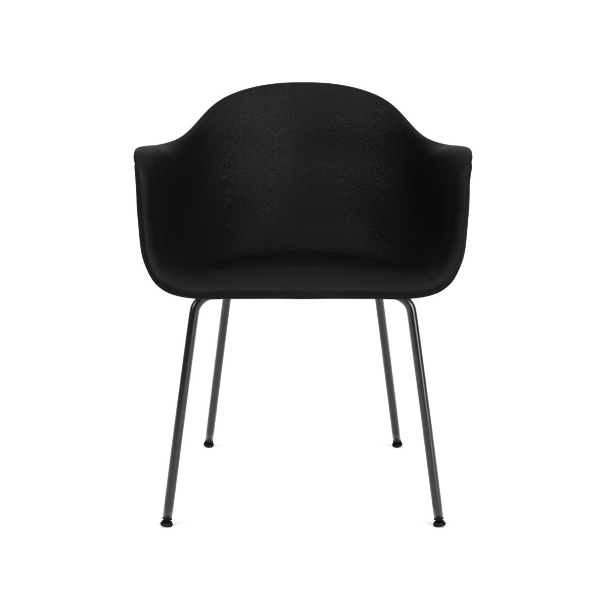 Audo Harbour Arm Chair, Dining Height, Black Steel Base, Upholstered - Black Steel / Sierra 1001