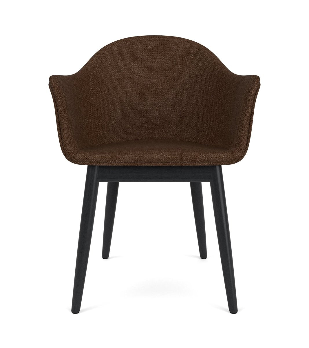 Audo Harbour Arm Chair, Dining Height, Oak Base, Upholstered - Black Painted Oak / Audo Bouclé US 07