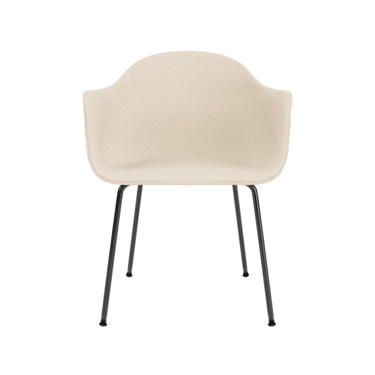 Audo Harbour Arm Chair, Dining Height, Black Steel Base, Upholstered - Black Steel / Logan Jasmine