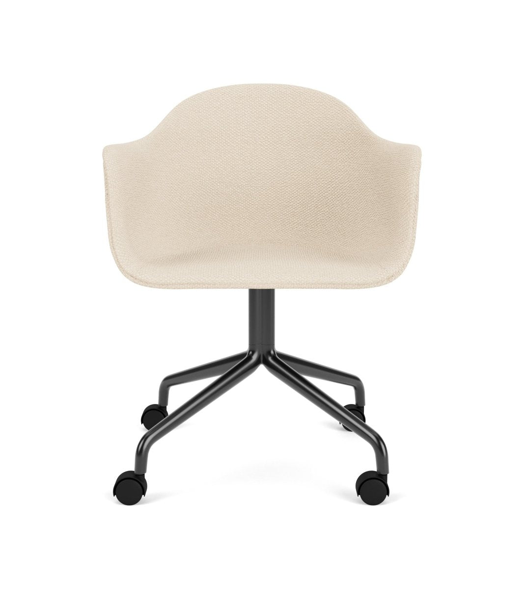 Audo Harbour Arm Chair, Dining Height, Black Star Base w/Casters, Upholstered