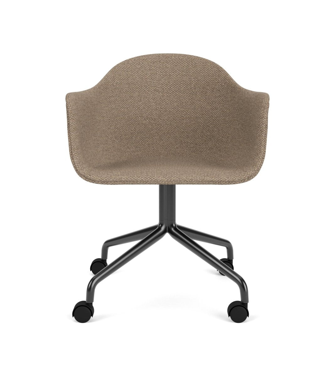 Audo Harbour Arm Chair, Dining Height, Black Star Base w/Casters, Upholstered