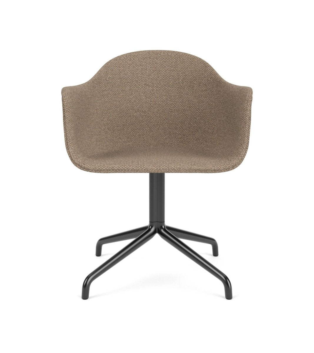 Audo Harbour Arm Chair, Dining Height, Black Star Base w/Swivel, Upholstered - Star Base w. Return/Black Steel / Logan Flint
