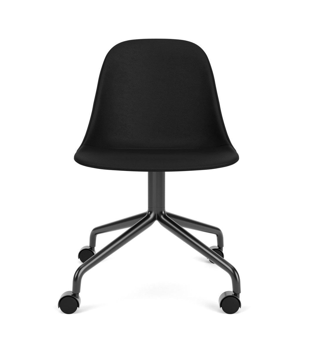 Audo Harbour Side Chair, Dining Height, Upholstered, Star Base – Star Base Black Steel w. Casters / 1001/Sierra