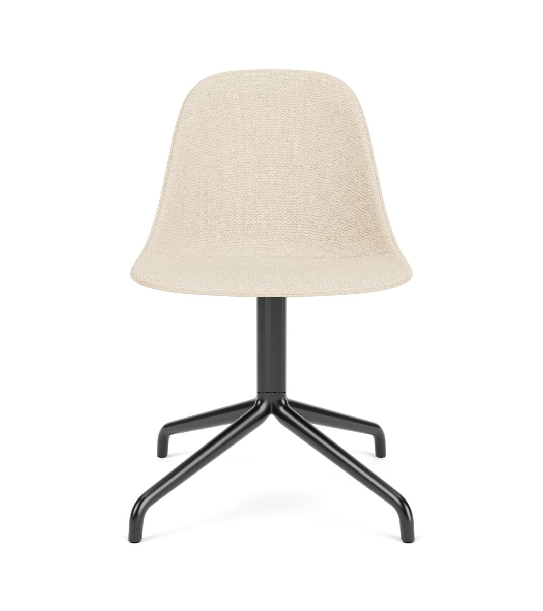 Audo Harbour Side Chair, Dining Height, Upholstered, Star Base – Star Base Black Steel w. Swivel / Logan Jasmine