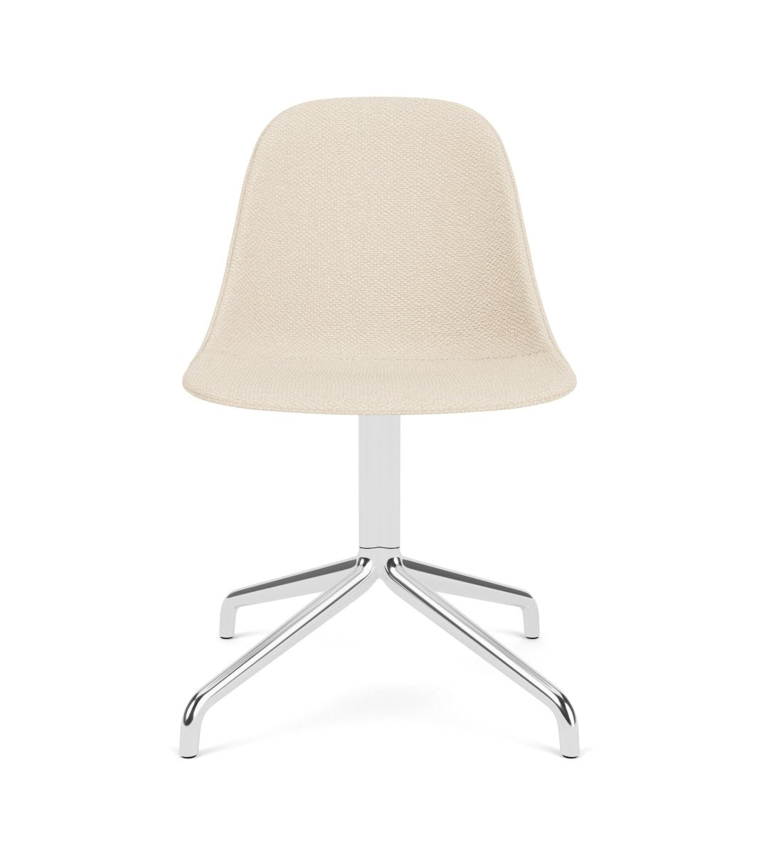 Audo Harbour Side Chair, Dining Height, Upholstered, Star Base – Star Base Polished Aluminum w. Return / Logan Jasmine