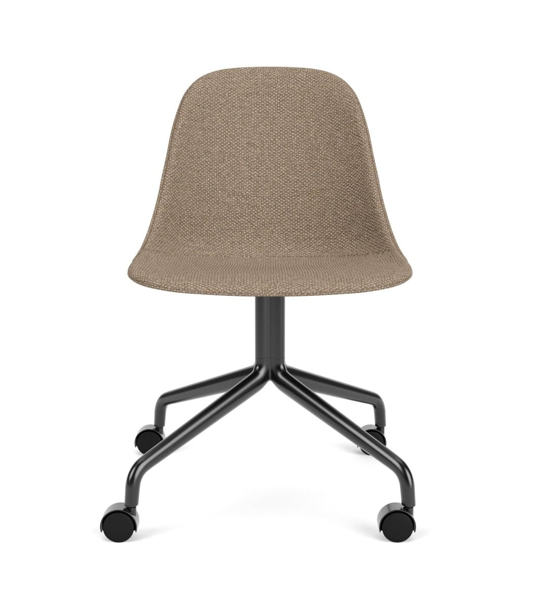 Audo Harbour Side Chair, Dining Height, Upholstered, Star Base – Star Base Black Steel w. Swivel / Logan Flint