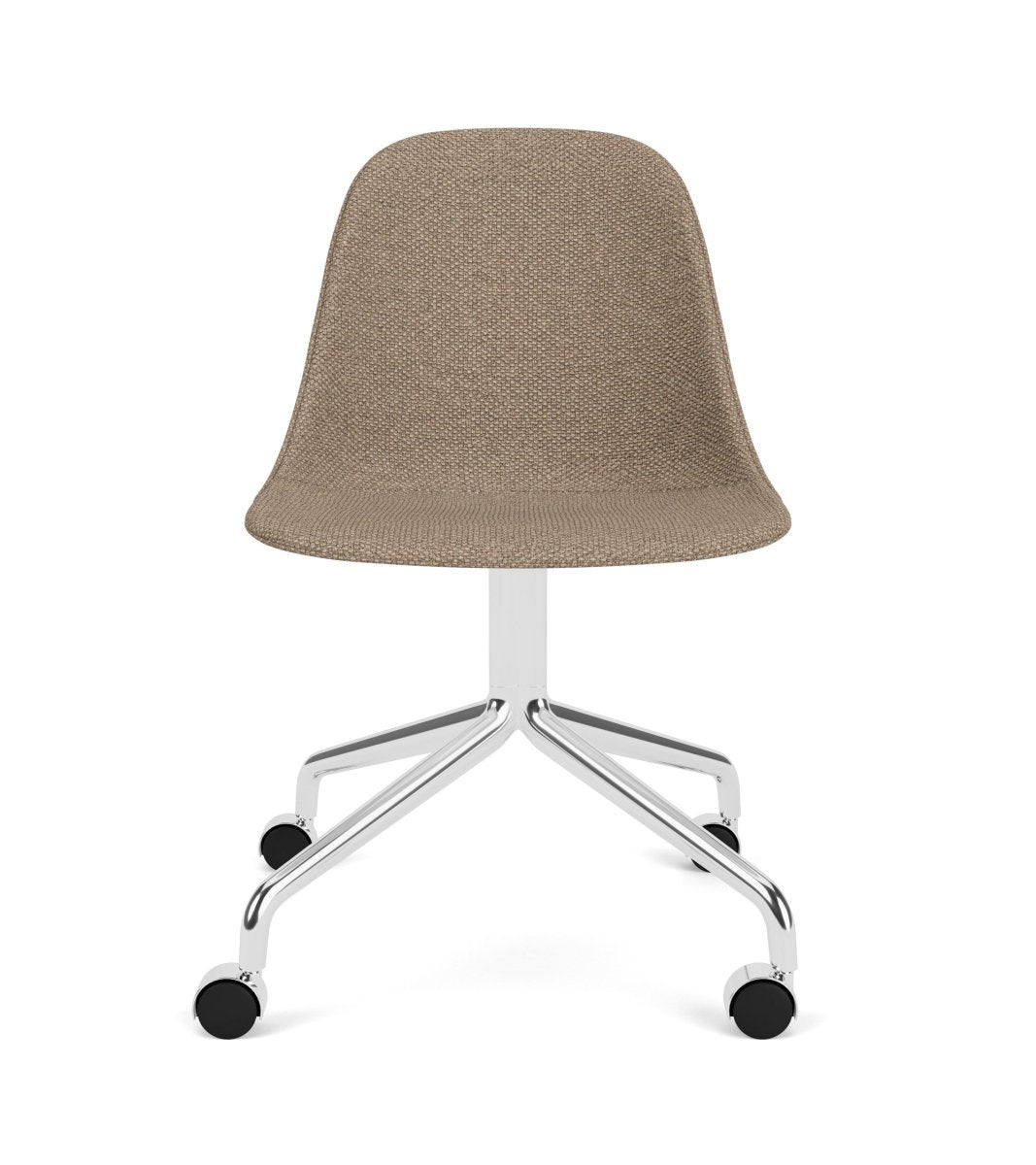Audo Harbour Side Chair, Dining Height, Upholstered, Star Base – Star Base Polished Aluminum w. Casters / Logan Flint