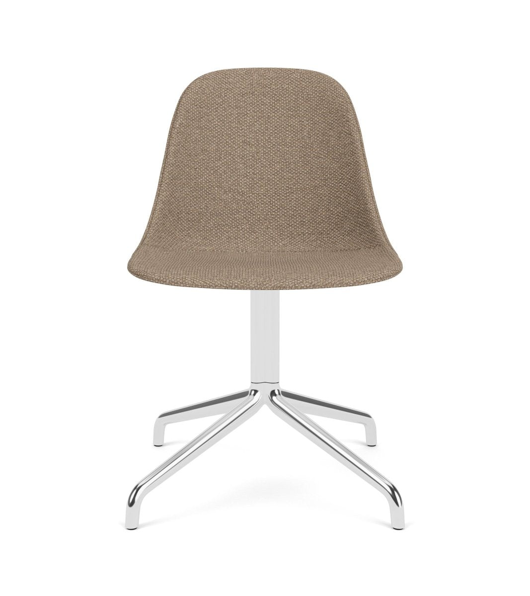Audo Harbour Side Chair, Dining Height, Upholstered, Star Base – Star Base Polished Aluminum w. Return / Logan Flint