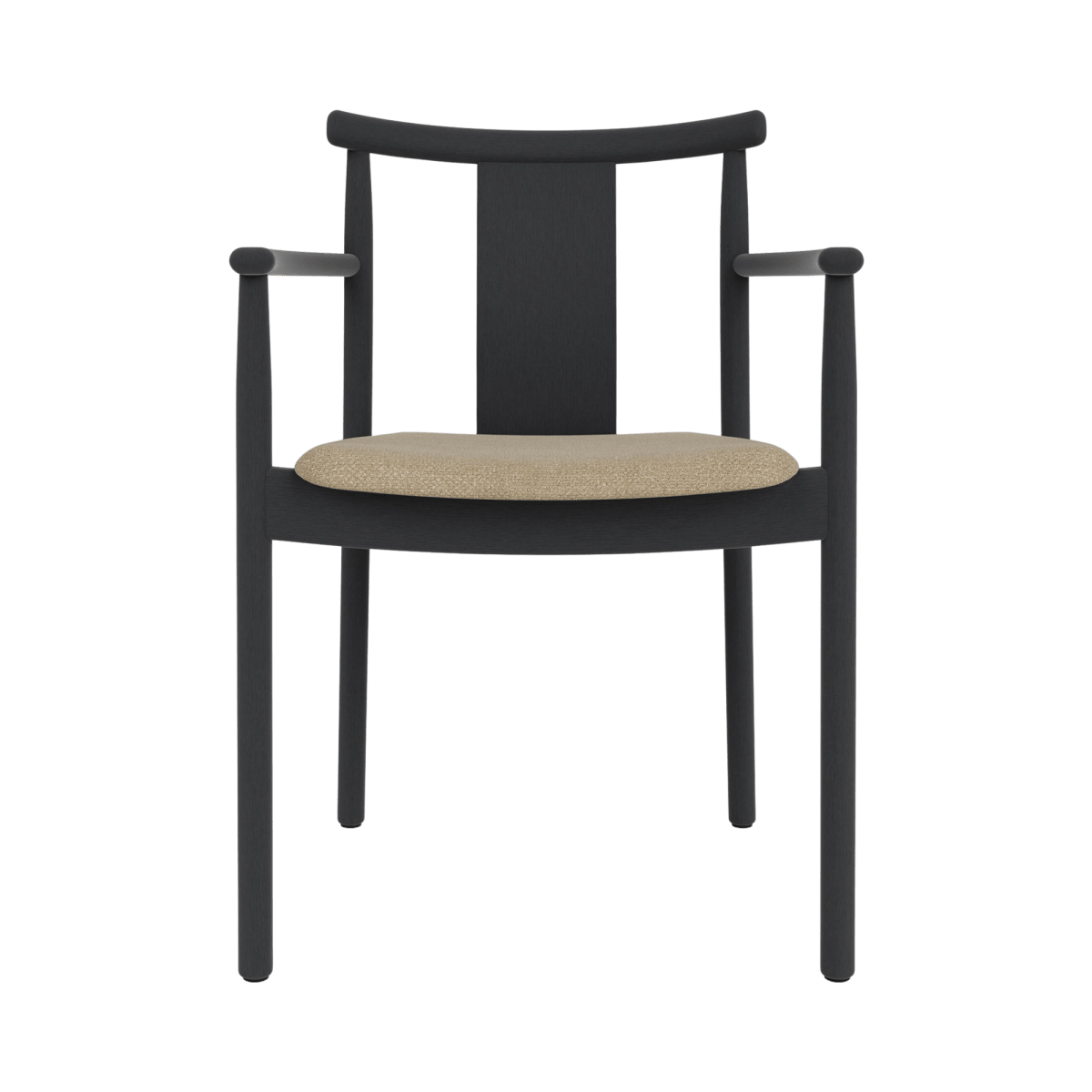 Audo Merkur Dining Chair w/Armrests - Black Oak / Audo Bouclé US 02