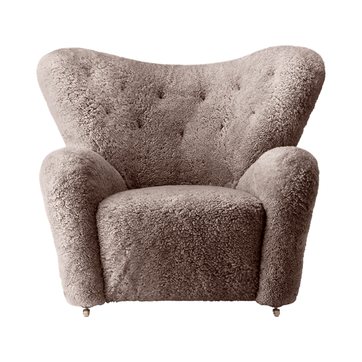 Audo The Tired Man Lounge Chair, Sheepskin - Dark Stained Oak / Sheepskin Sahara