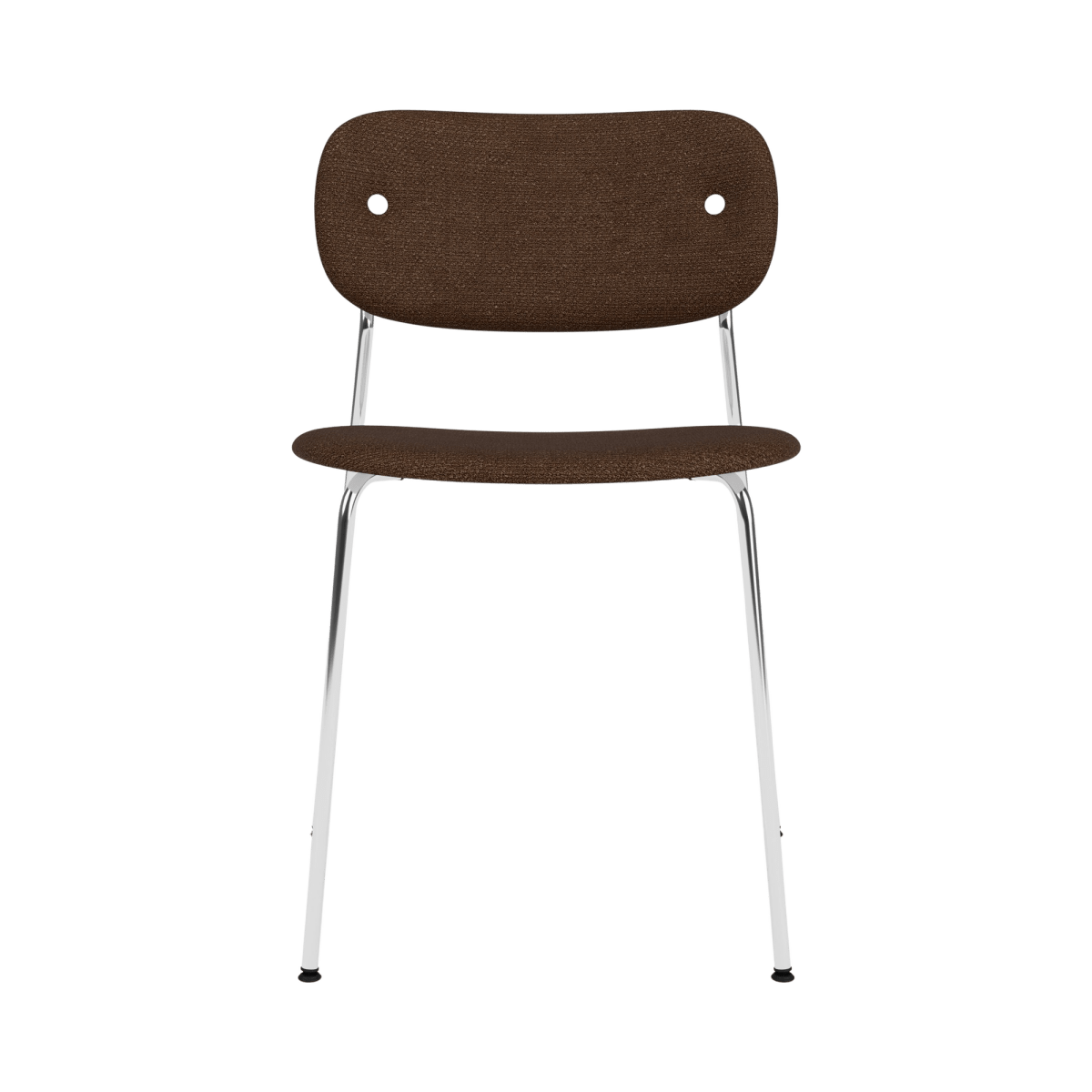 Audo Co Dining Chair, Without Arms, Fully Upholstered - Chrome / Audo Bouclé US 07