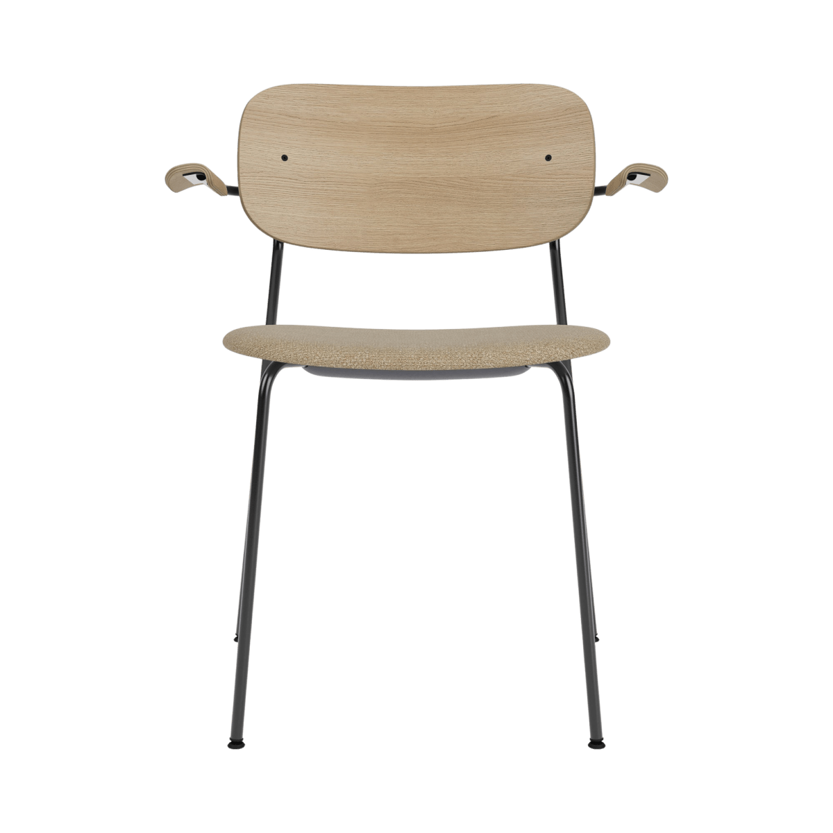 Audo Co Dining Chair, With Arms, Partially Upholstered