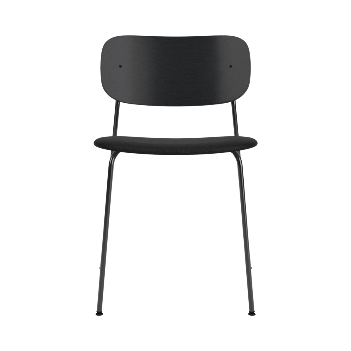 Audo Co Dining Chair, Without Arms, Partially Upholstered – Black Steel / Black Oak / 1001/Sierra