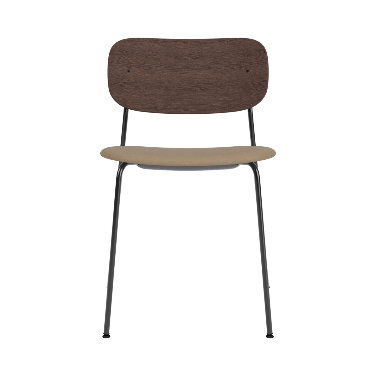 Audo Co Dining Chair, Without Arms, Partially Upholstered – Black Steel / Dark Stained Oak / 1611/Sierra