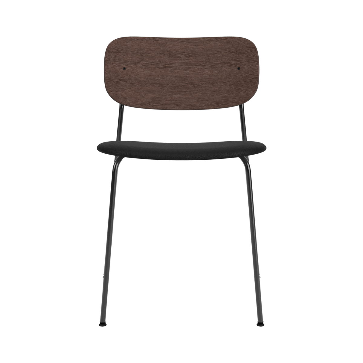 Audo Co Dining Chair, Without Arms, Partially Upholstered – Black Steel / Dark Stained Oak / 1001/Sierra