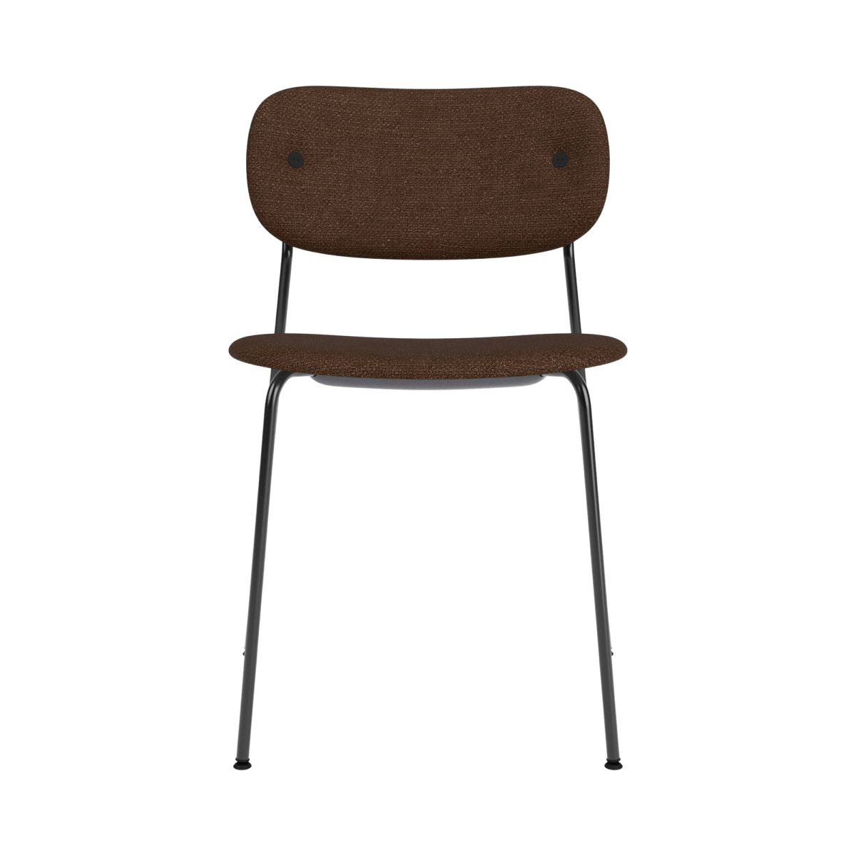 Audo Co Dining Chair, Without Arms, Fully Upholstered - Black Steel / Audo Bouclé US 07