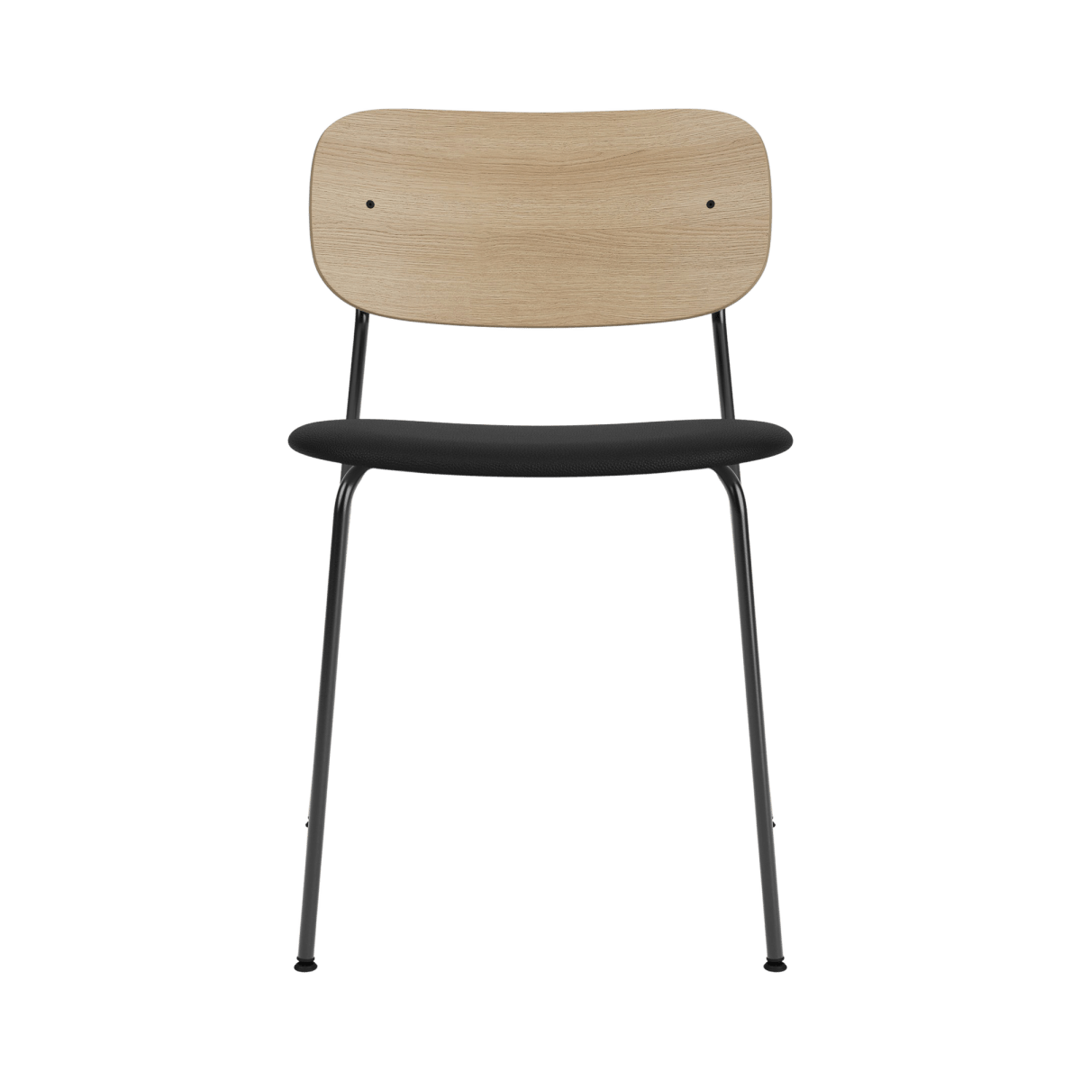 Audo Co Dining Chair, Without Arms, Partially Upholstered – Black Steel / Natural Oak / 1001/Sierra