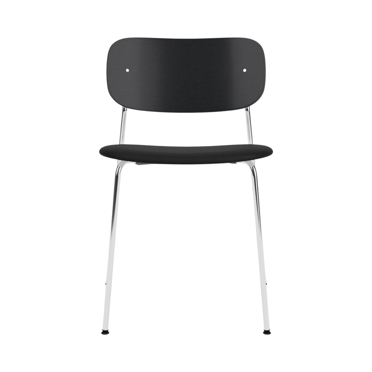 Audo Co Dining Chair, Without Arms, Partially Upholstered – Chrome / Black Oak / 1001/Sierra
