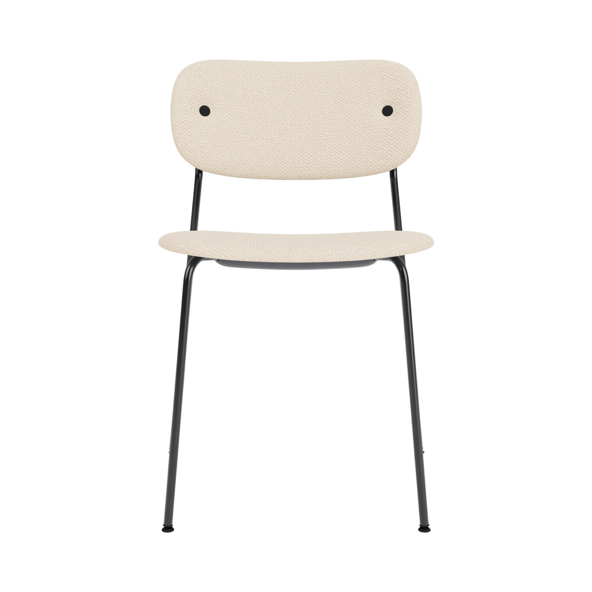 Audo Co Dining Chair, Without Arms, Fully Upholstered – Black Steel / Logan Jasmine