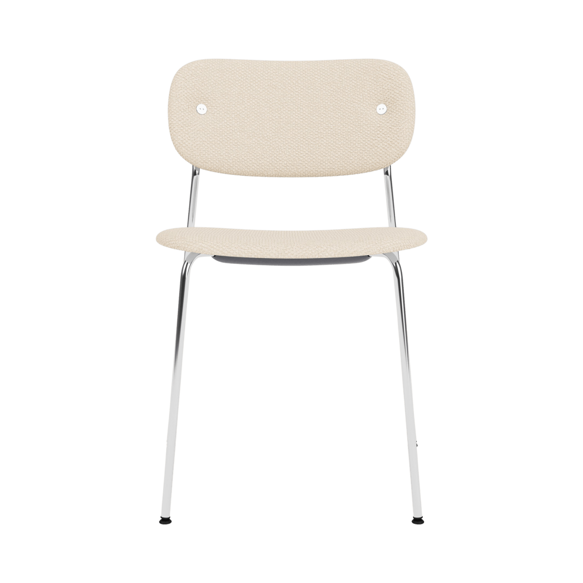 Audo Co Dining Chair, Without Arms, Fully Upholstered – Chrome / Logan Jasmine