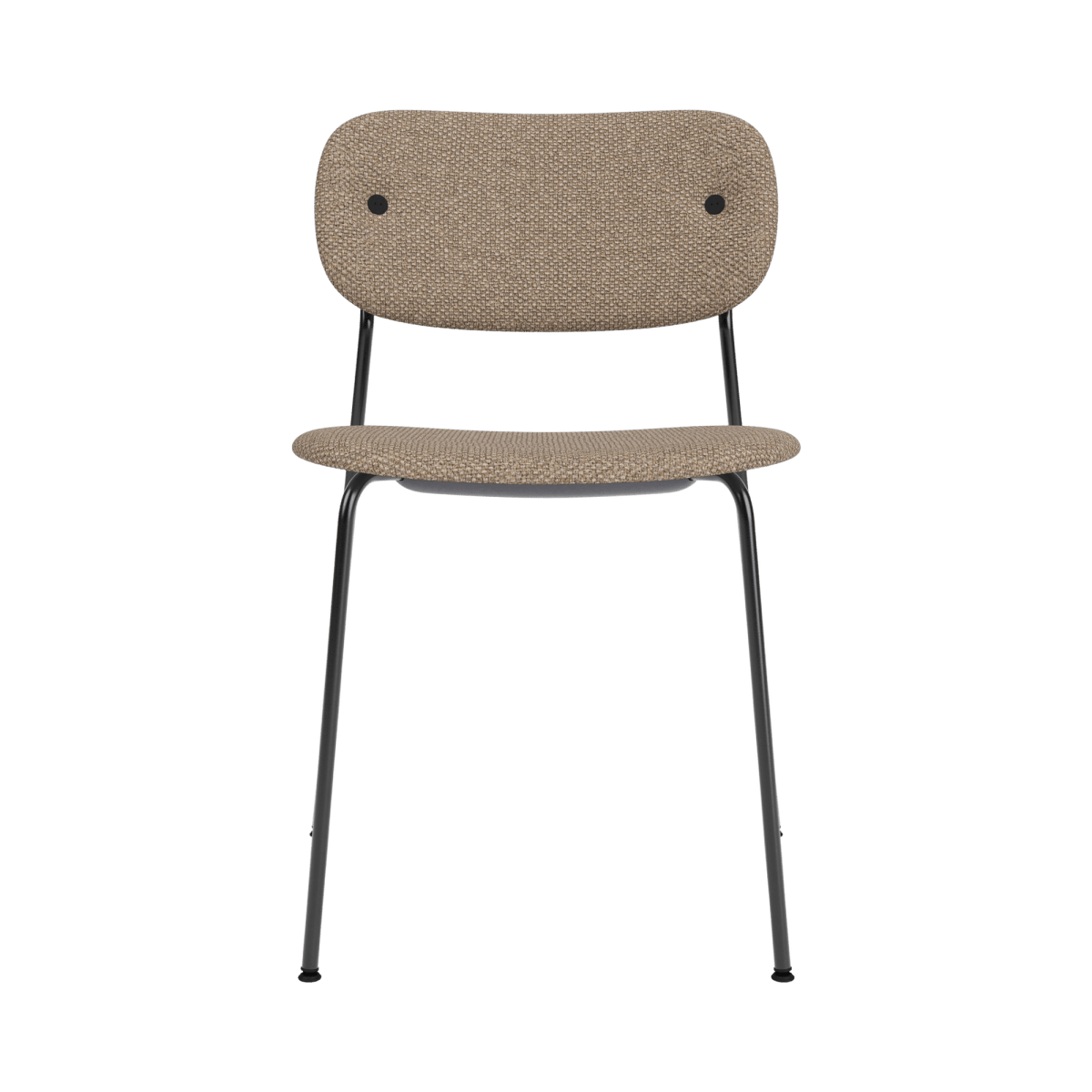 Audo Co Dining Chair, Without Arms, Fully Upholstered – Black Steel / Logan Flint