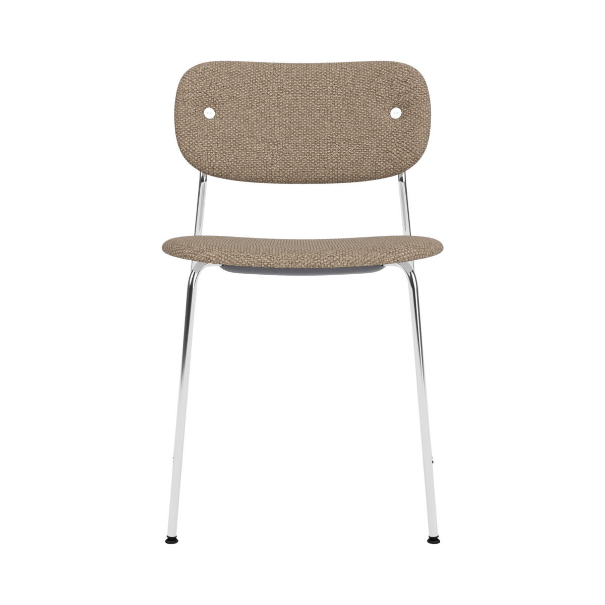 Audo Co Dining Chair, Without Arms, Fully Upholstered – Chrome / Logan Flint