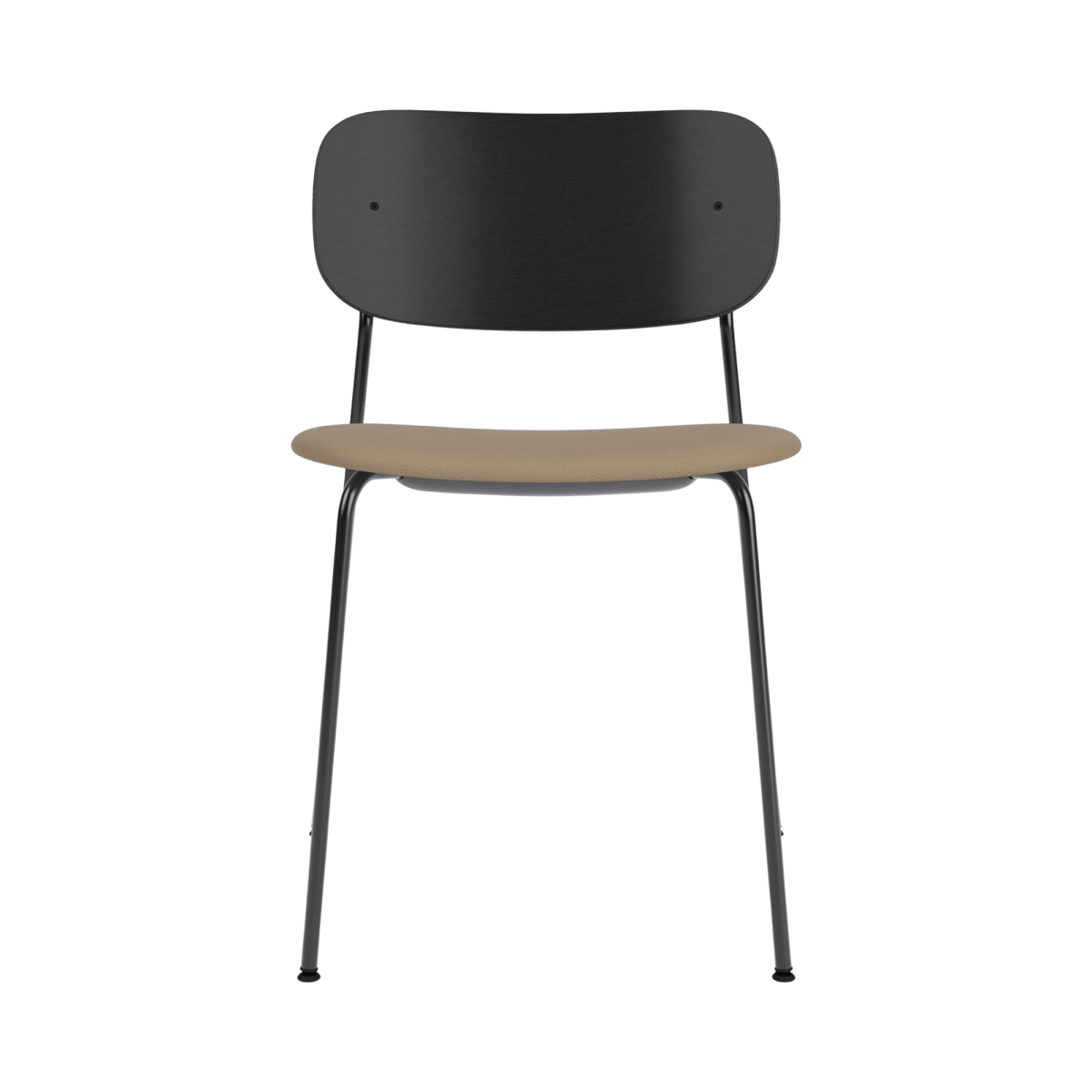 Audo Co Dining Chair, Without Arms, Partially Upholstered – Black Steel / Black Oak / 1611/Sierra